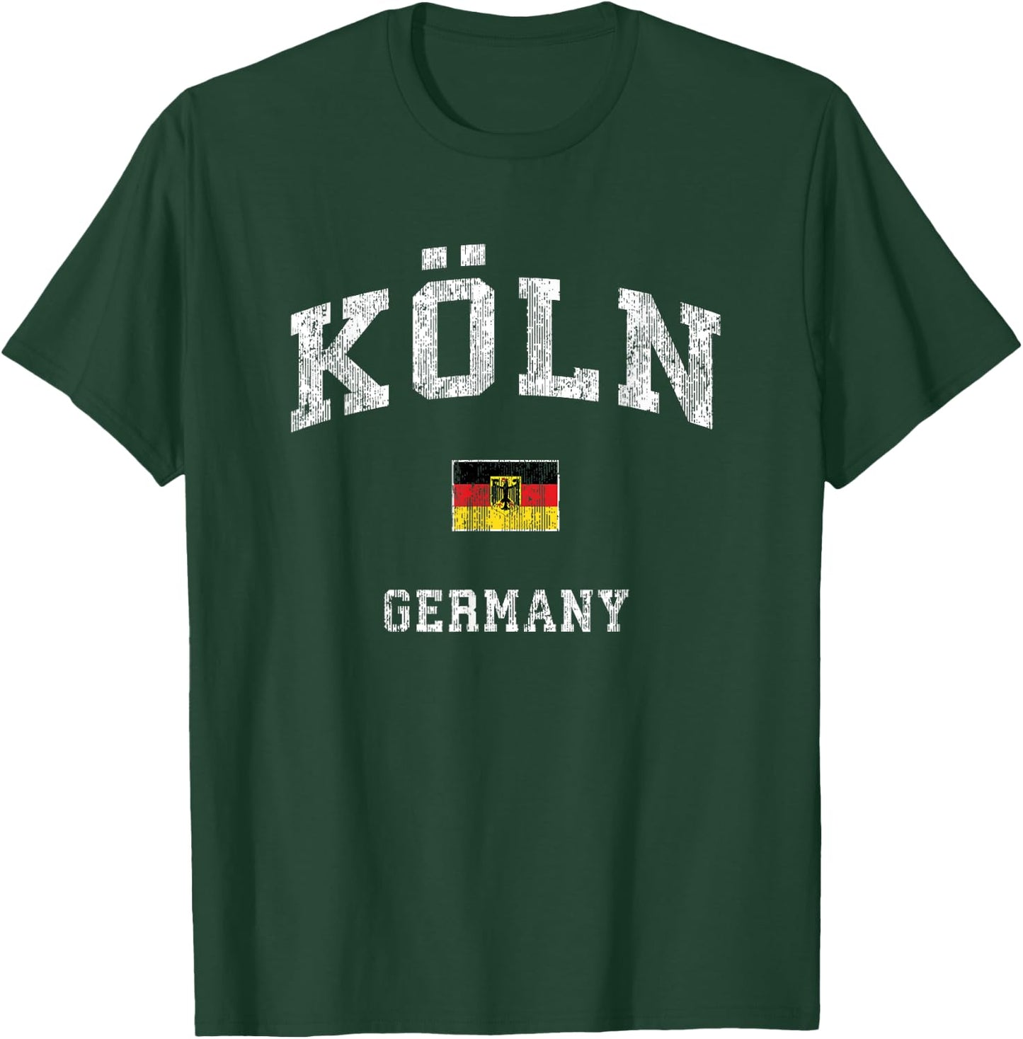 Cologne Germany Vintage Athletic Sports Design T-Shirt - T-Shirt | Forest
