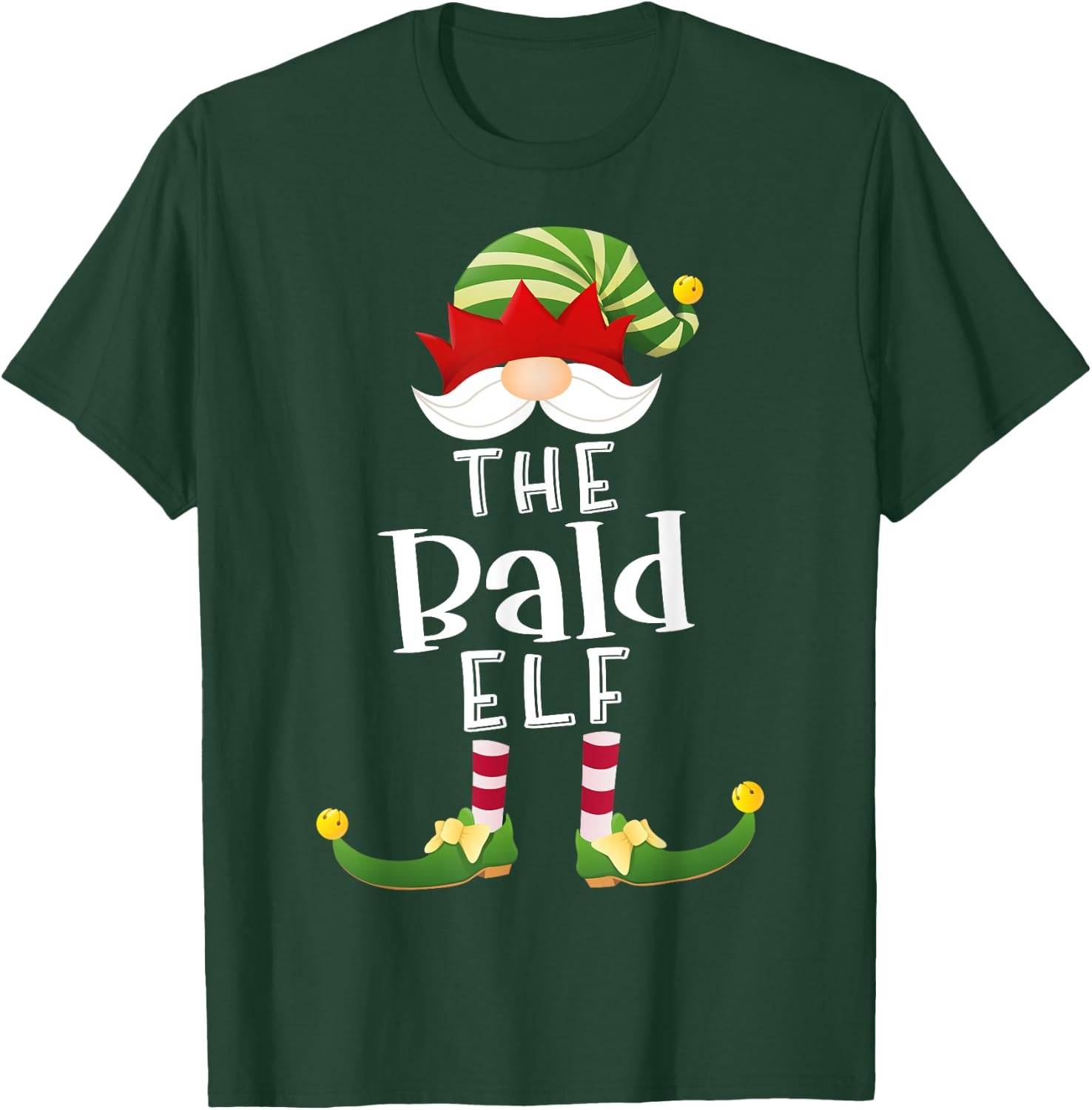 Bald Elf Group Christmas Funny Pajama Party T-Shirt - T-Shirt | Forest