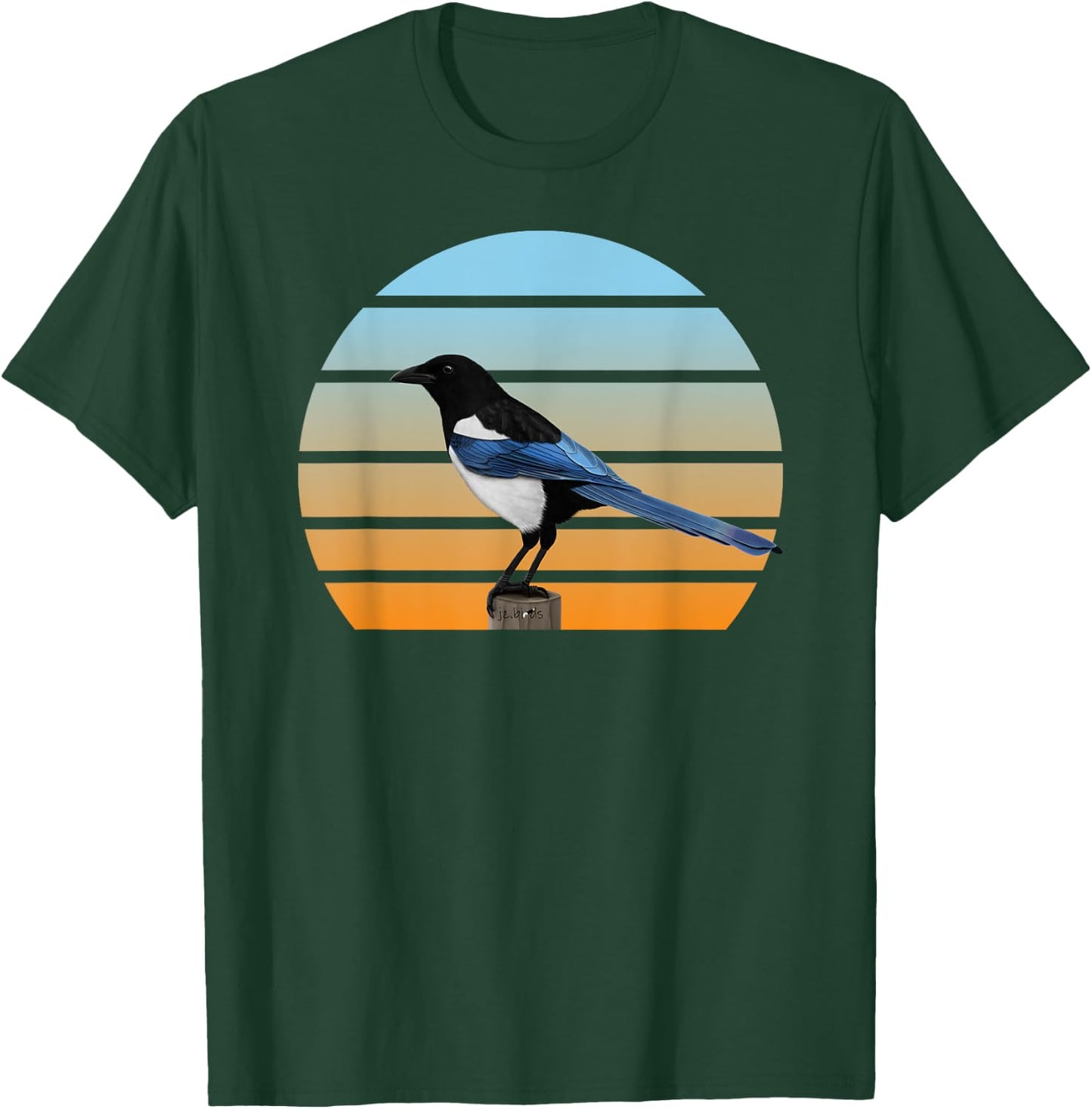 Magpie Bird Birdlover Birdwatcher Animal Biologist Birder T-Shirt - T-Shirt | Forest
