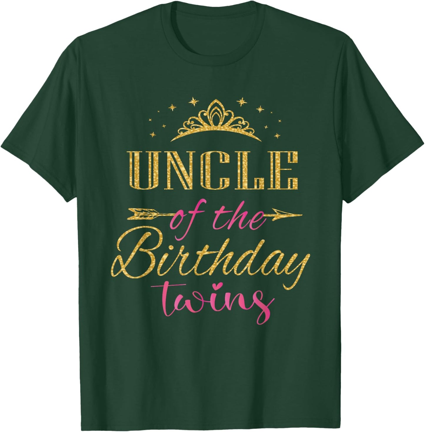 Uncle Of The Birthday Twins Kids Party T-Shirt - T-Shirt | Forest