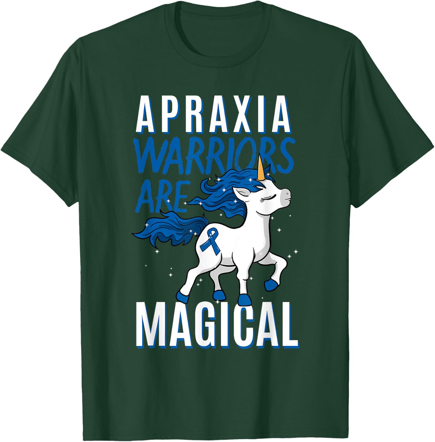 Apraxia Awareness Supporter Limb-Kinetic Fighter Unicorn T-Shirt - T-Shirt | Forest