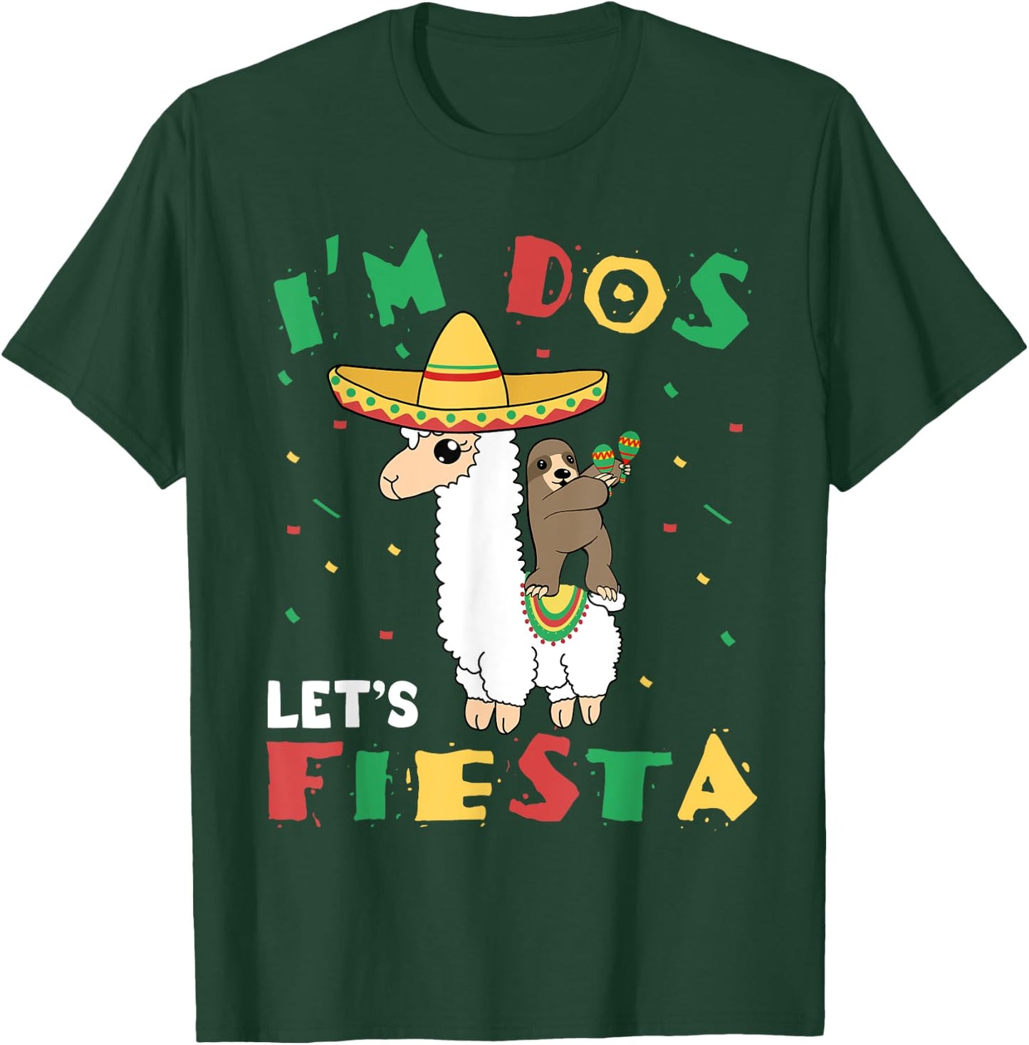 I'm Dos Let's Fiesta 2nd Birthday 2 Year Old Taco Twosday T-Shirt - T-Shirt | Forest