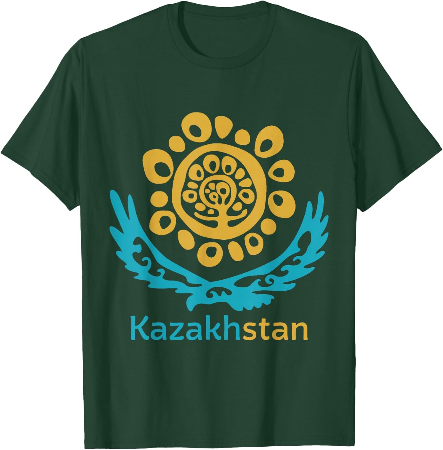Republic of Kazakhstan Qazaqstan Kazakh Kazakh Flag T-Shirt - T-Shirt | Forest