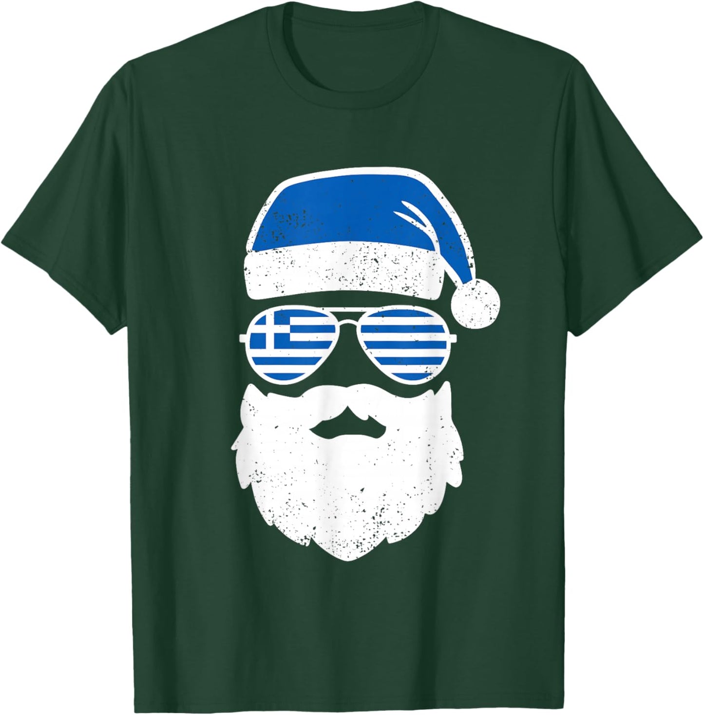 Greek Orthodox Christmas Santa Claus Greece Flag Greek T-Shirt - T-Shirt | Forest
