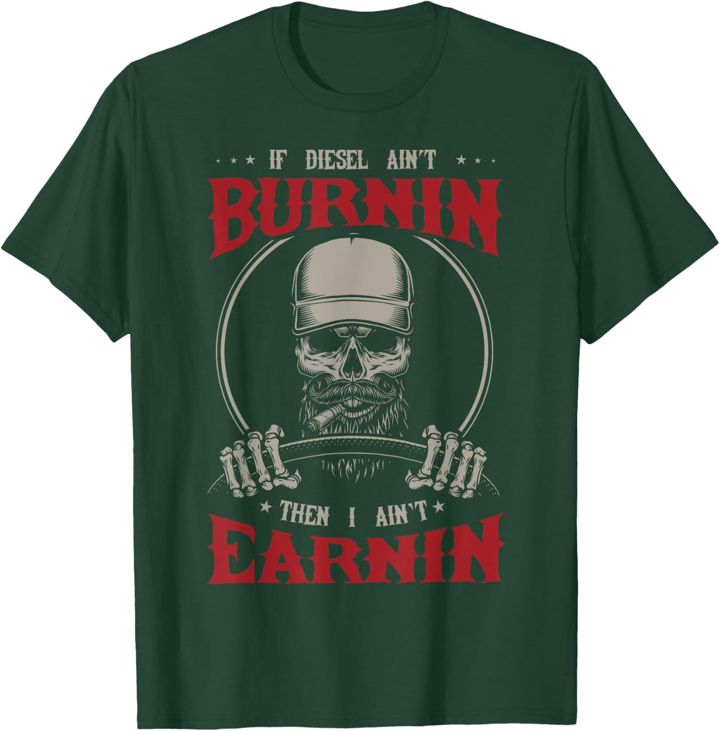 Funny Diesel Trucker Big Rig Semi-Trailer Beard Truck Driver T-Shirt - T-Shirt | Forest