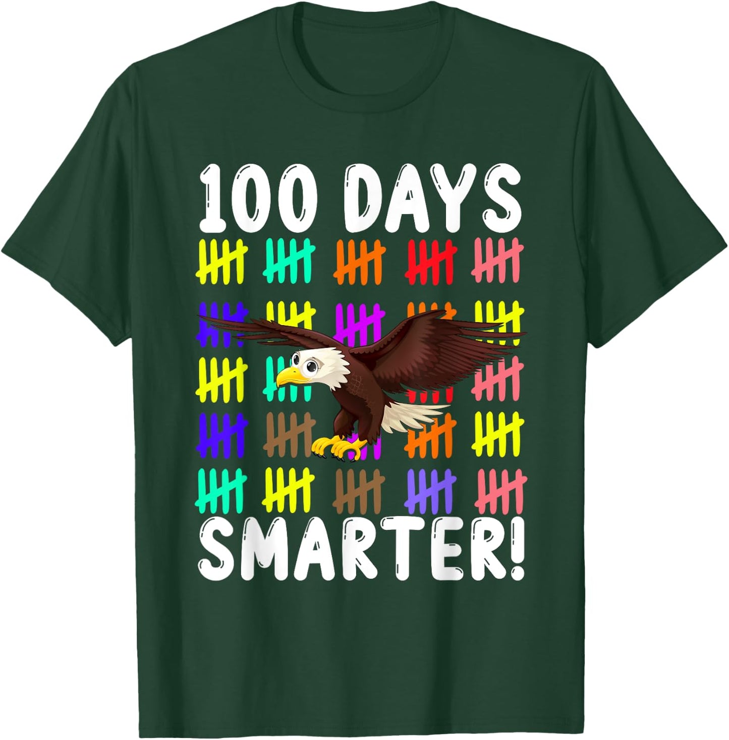 Animal Bird Cute Eagle Student Kids Gift 100 Days Of School T-Shirt - T-Shirt | Forest