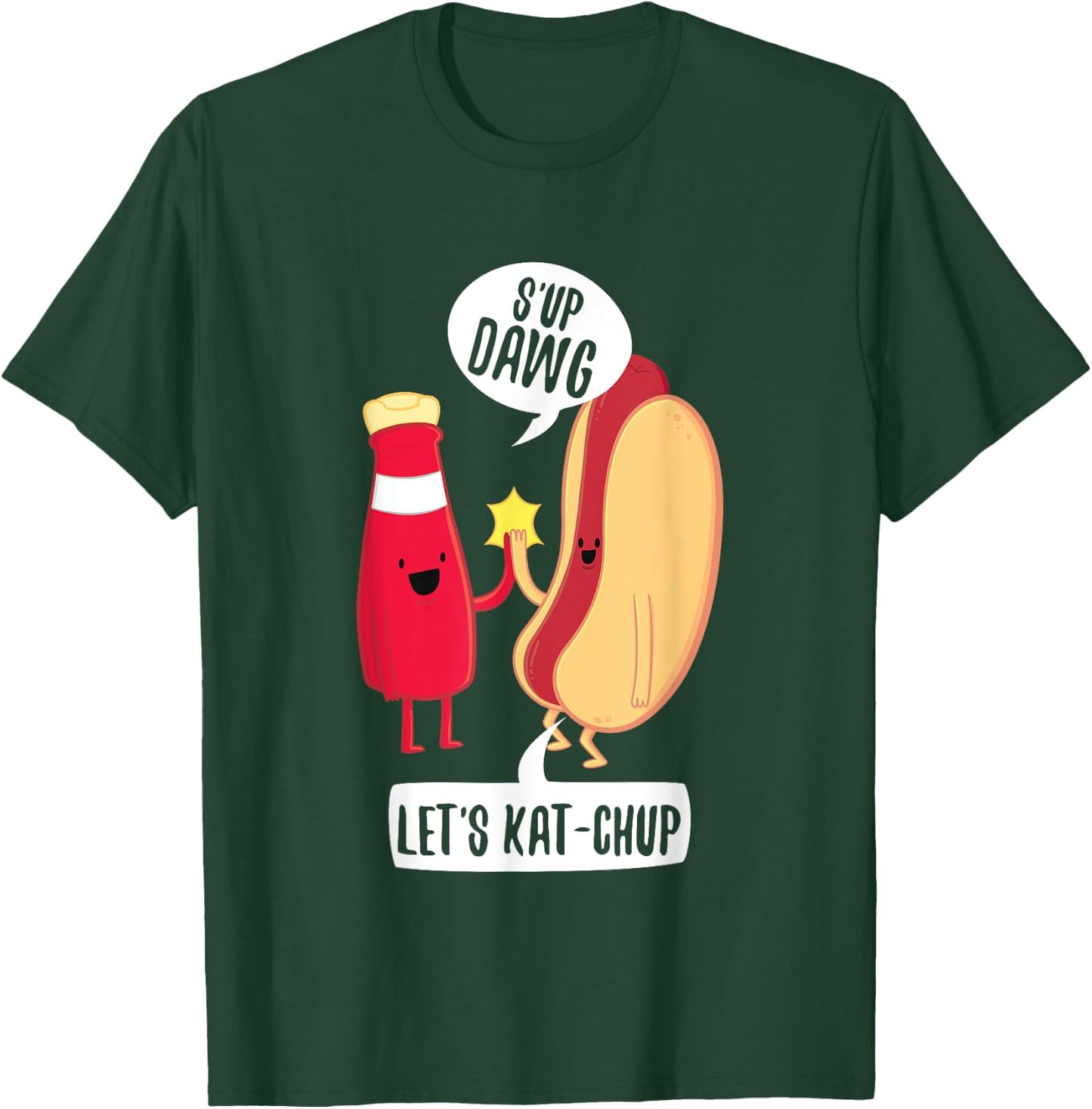 Funny What's Up Hot Dog Ketchup Hotdogolists Men Women Kids T-Shirt - T-Shirt | Forest