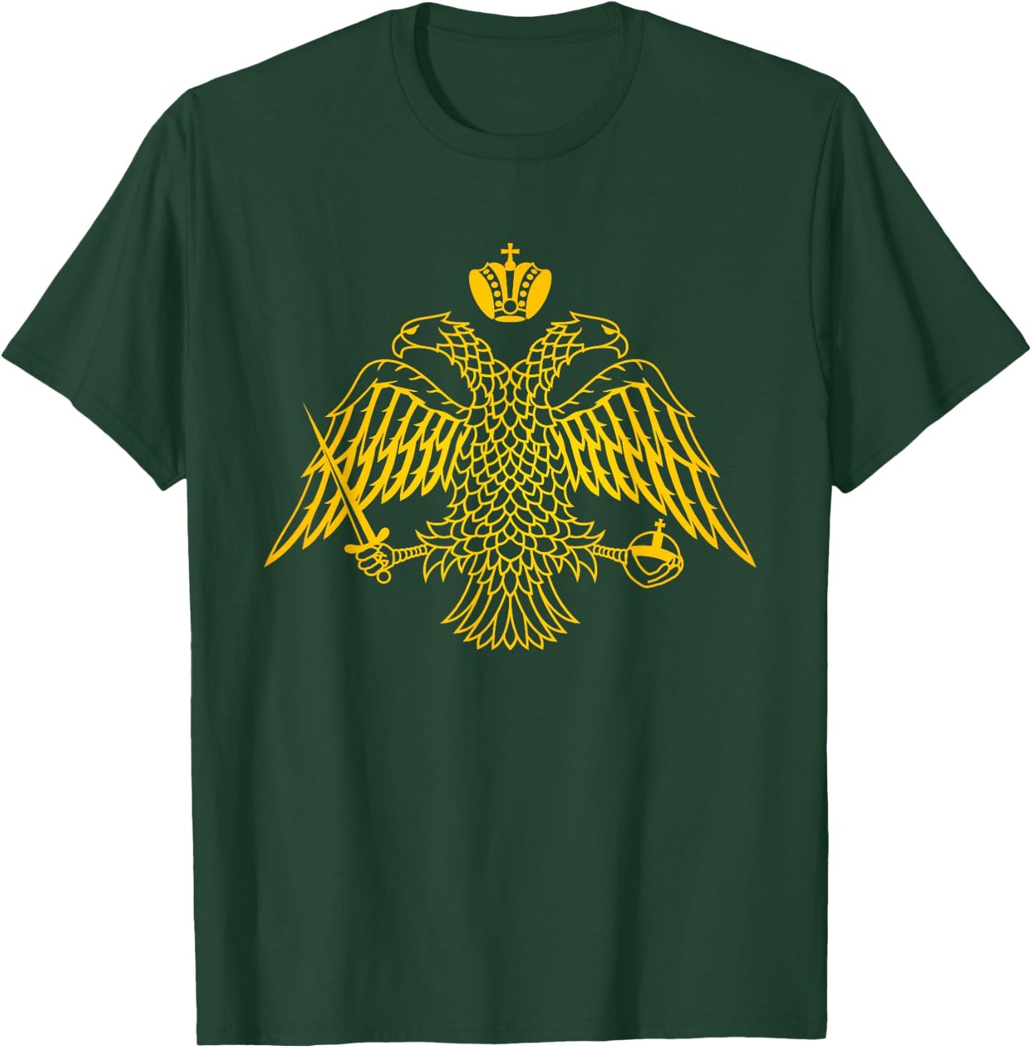 Double Headed Eagle Byzantine & Christian Orthodox Emblem T-Shirt - T-Shirt | Forest
