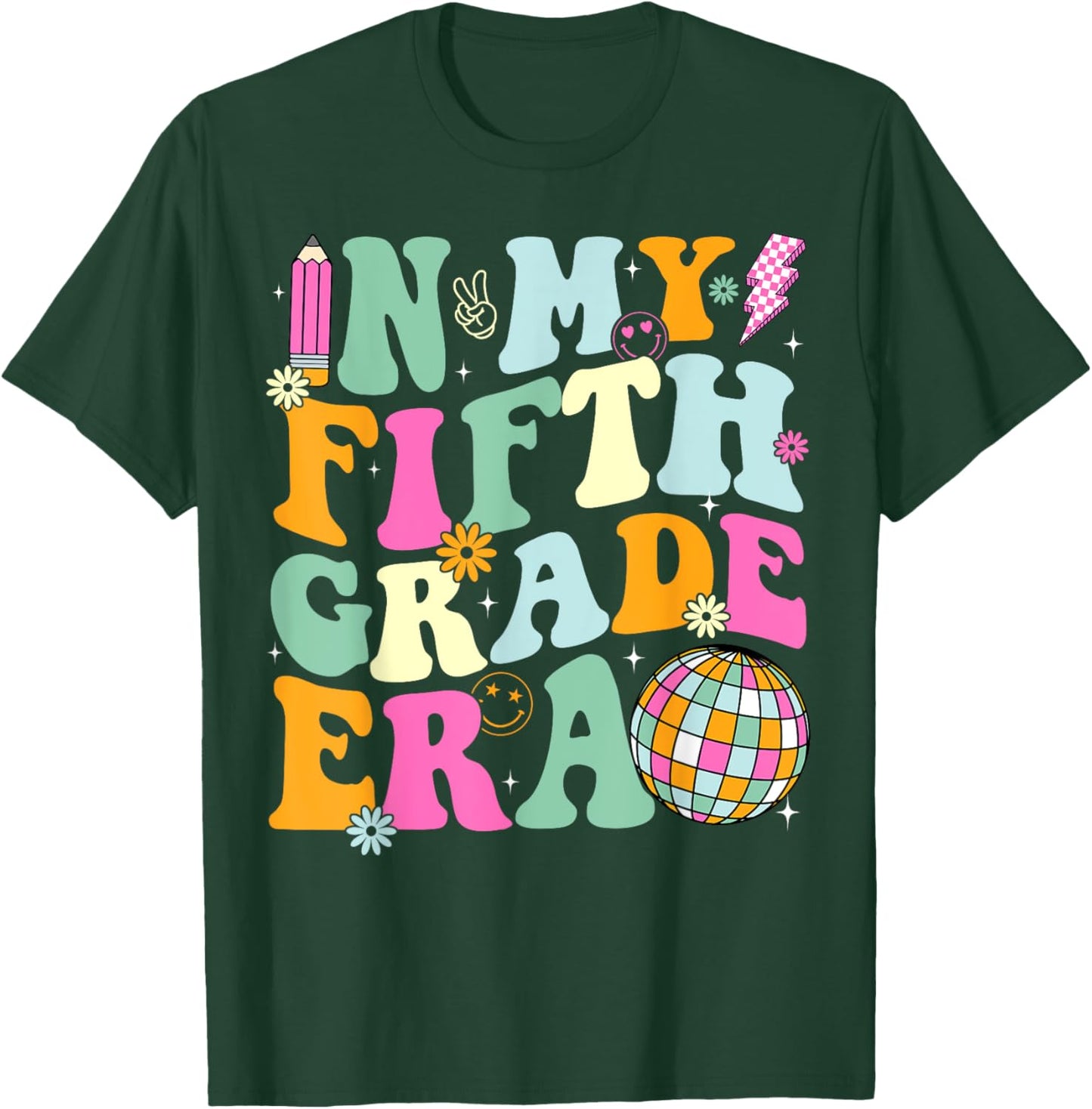 In My Fifth Grade Era Back To School 5th Grade Teacher T-Shirt - T-Shirt | Forest