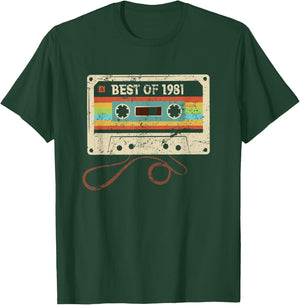 Best 1981 Cool 44 Year Old Bday Men Women 44th Birthday T-Shirt - T-Shirt | Forest