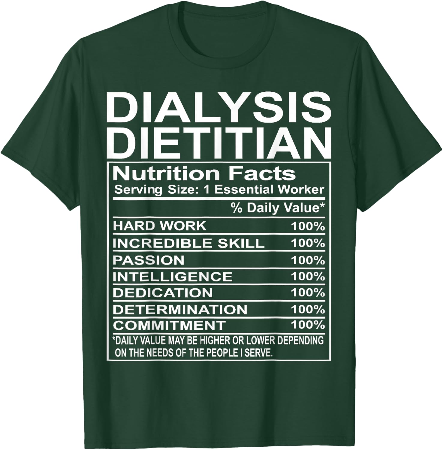 Super Cute Monograms, Initials and Letter Gifts Dialysis Dietitian Appreciation Funny Dietetics T-Shirt - T-Shirt | Forest