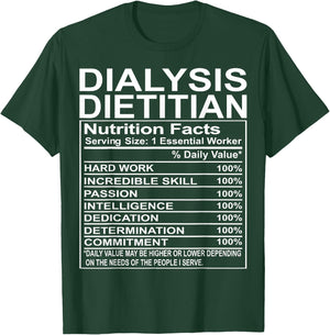 Super Cute Monograms, Initials and Letter Gifts Dialysis Dietitian Appreciation Funny Dietetics T-Shirt - T-Shirt | Forest