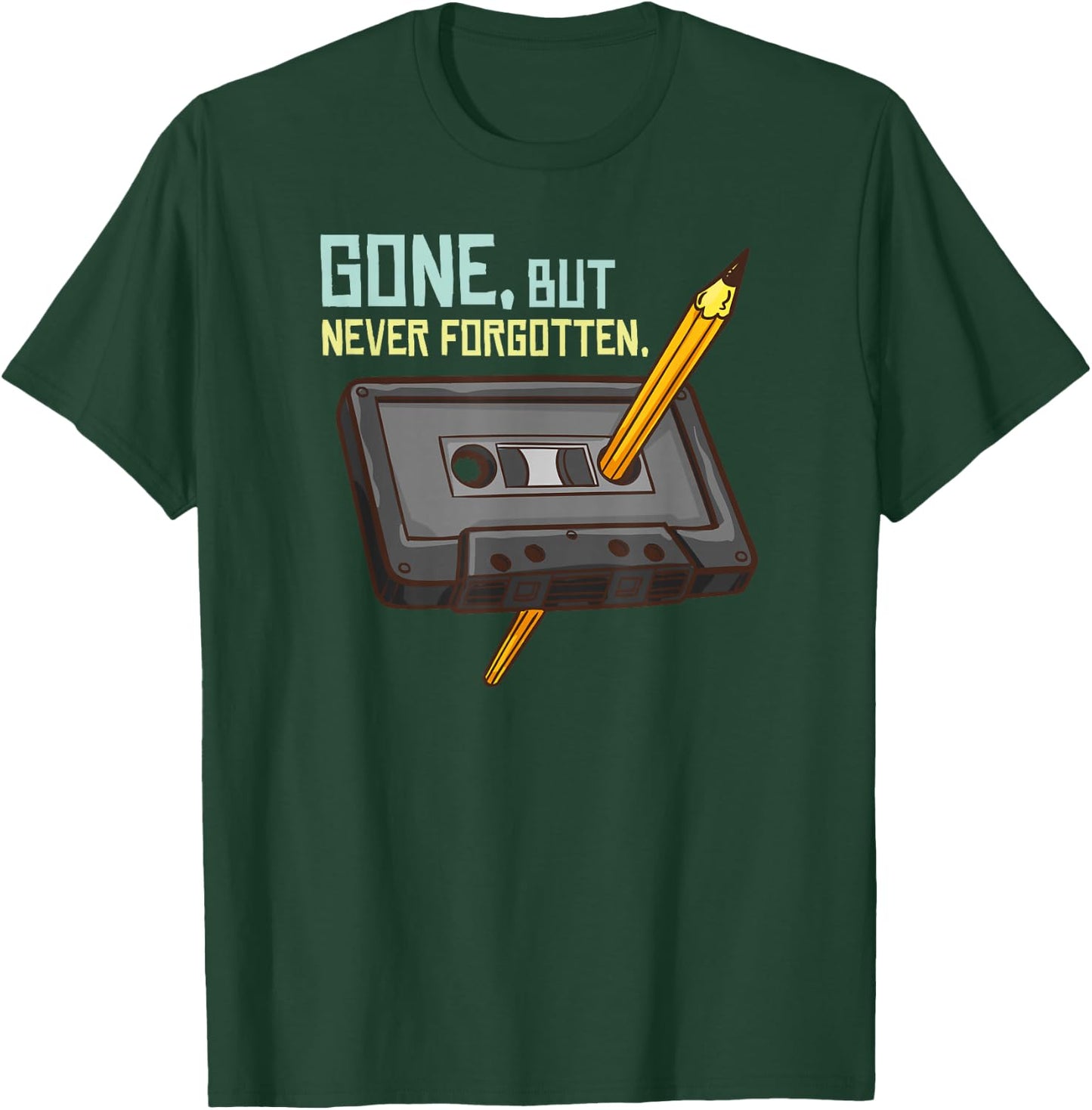 Never Forget Cassette Tape Old School T-Shirt - T-Shirt | Forest