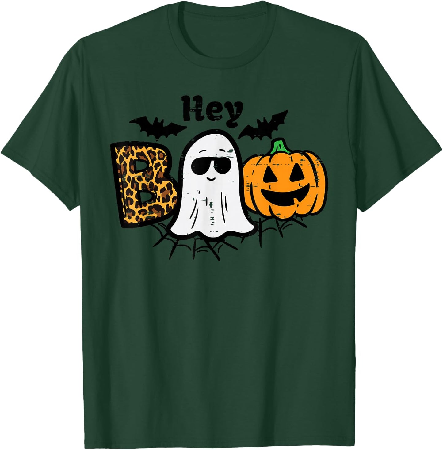Halloween Hey Boo Ghost Pumpkin Costume Women Girls Kids T-Shirt - T-Shirt | Forest