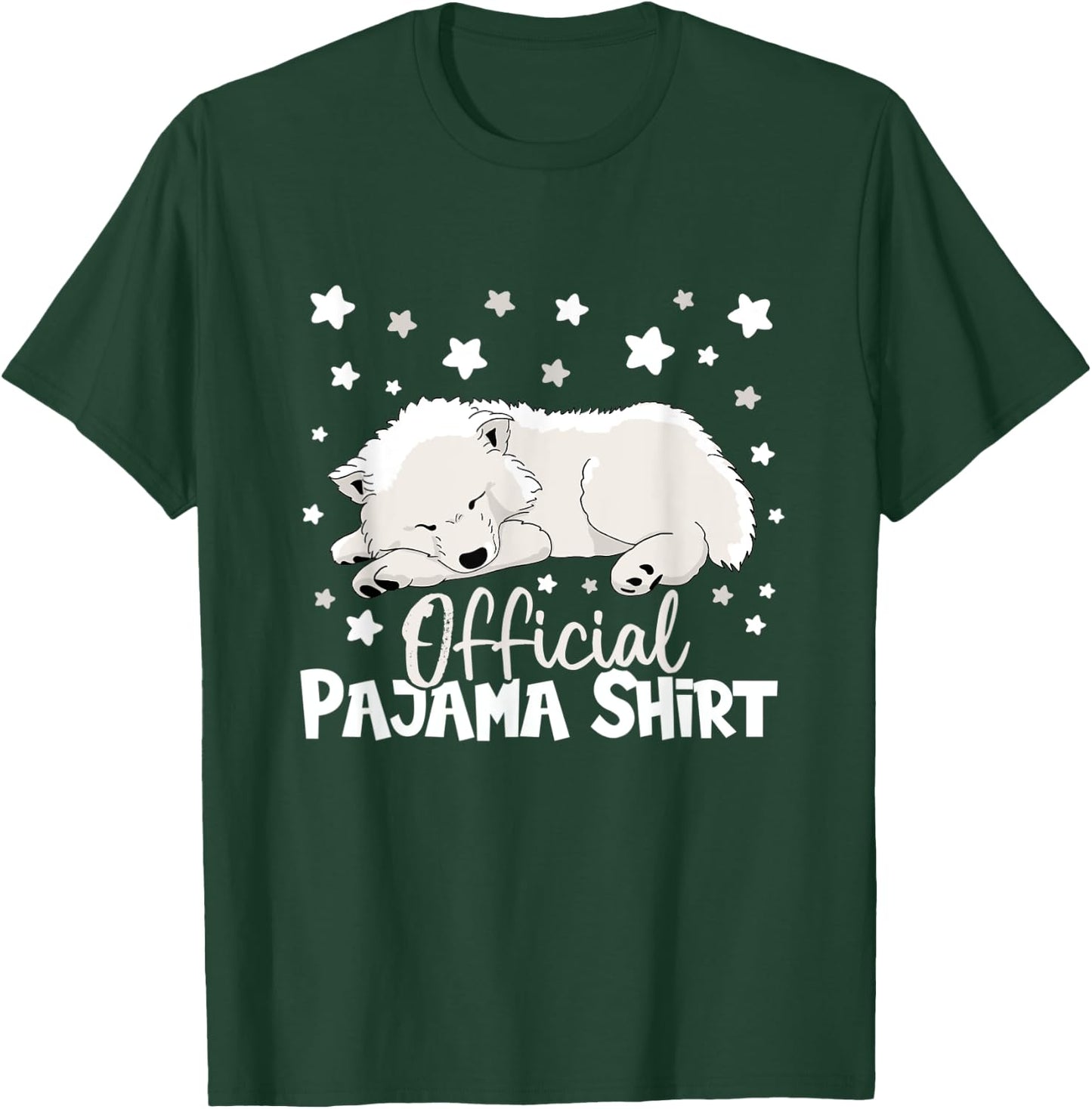 Official pajama napping shirt Samoyed dog pajamas Men Women Kids T-Shirt - T-Shirt | Forest