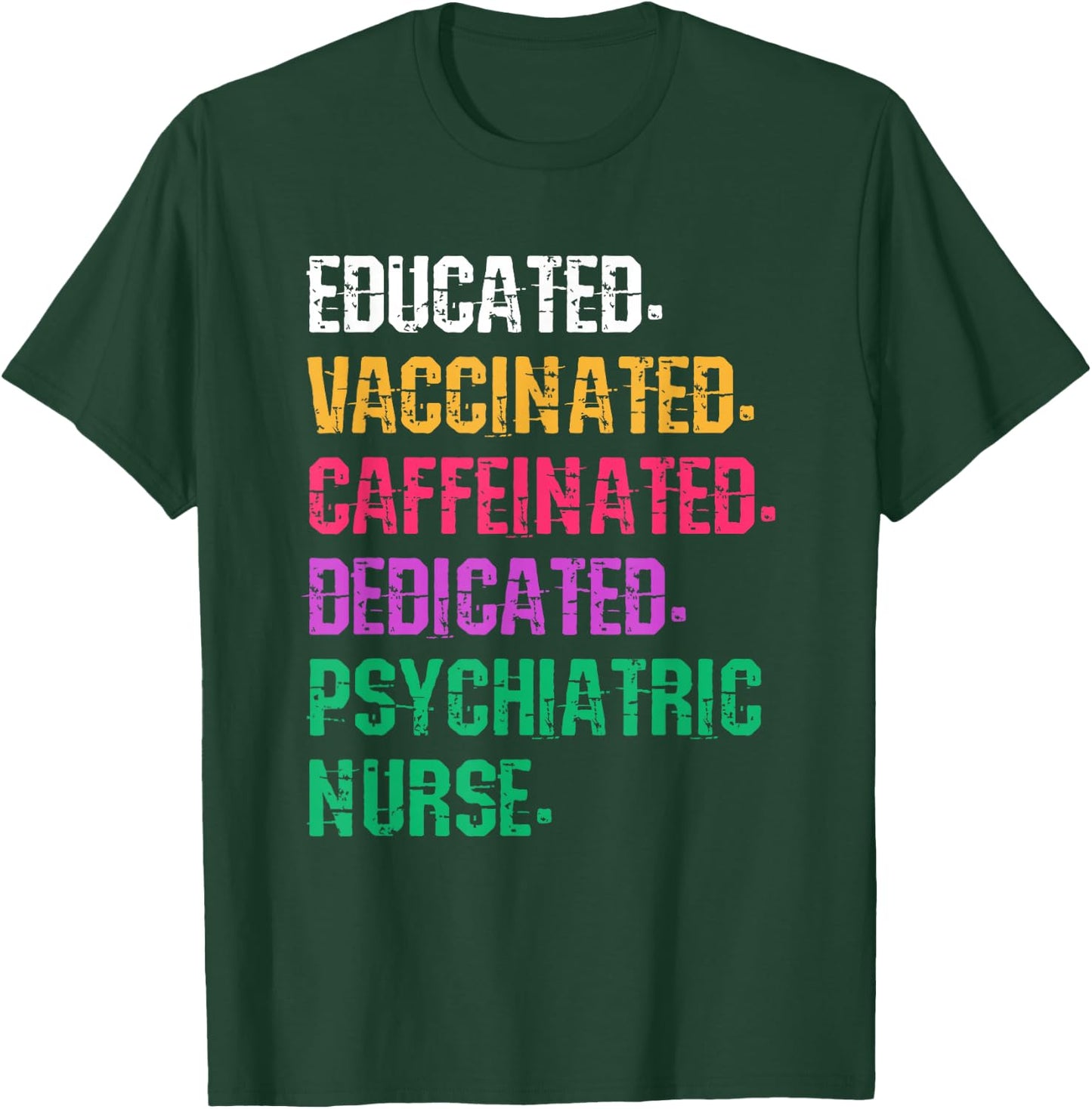 Retro Psych Nurse Psychiatric Nursing Mental Health Nurses T-Shirt - T-Shirt | Forest