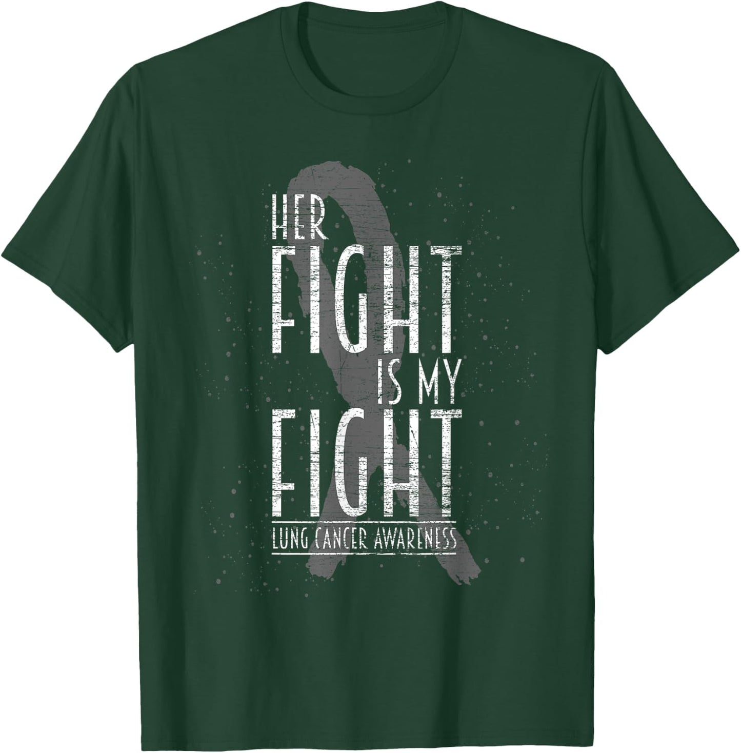 White Ribbon Women Support Lung Cancer Awareness T-Shirt - T-Shirt | Forest