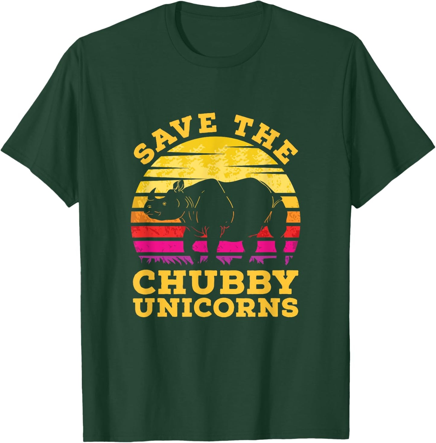 Funny Save The Chubby Unicorns Zoo Keeper Gift Rhino T-Shirt - T-Shirt | Forest