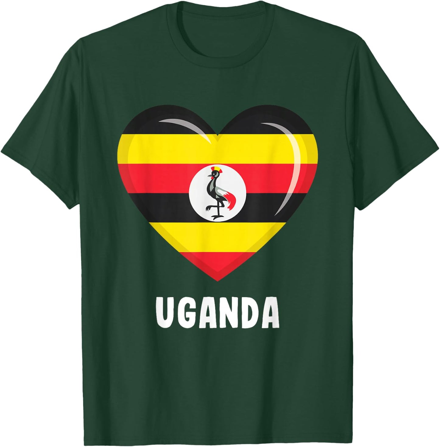 Uganda Flag Jersey T-Shirt - T-Shirt | Forest