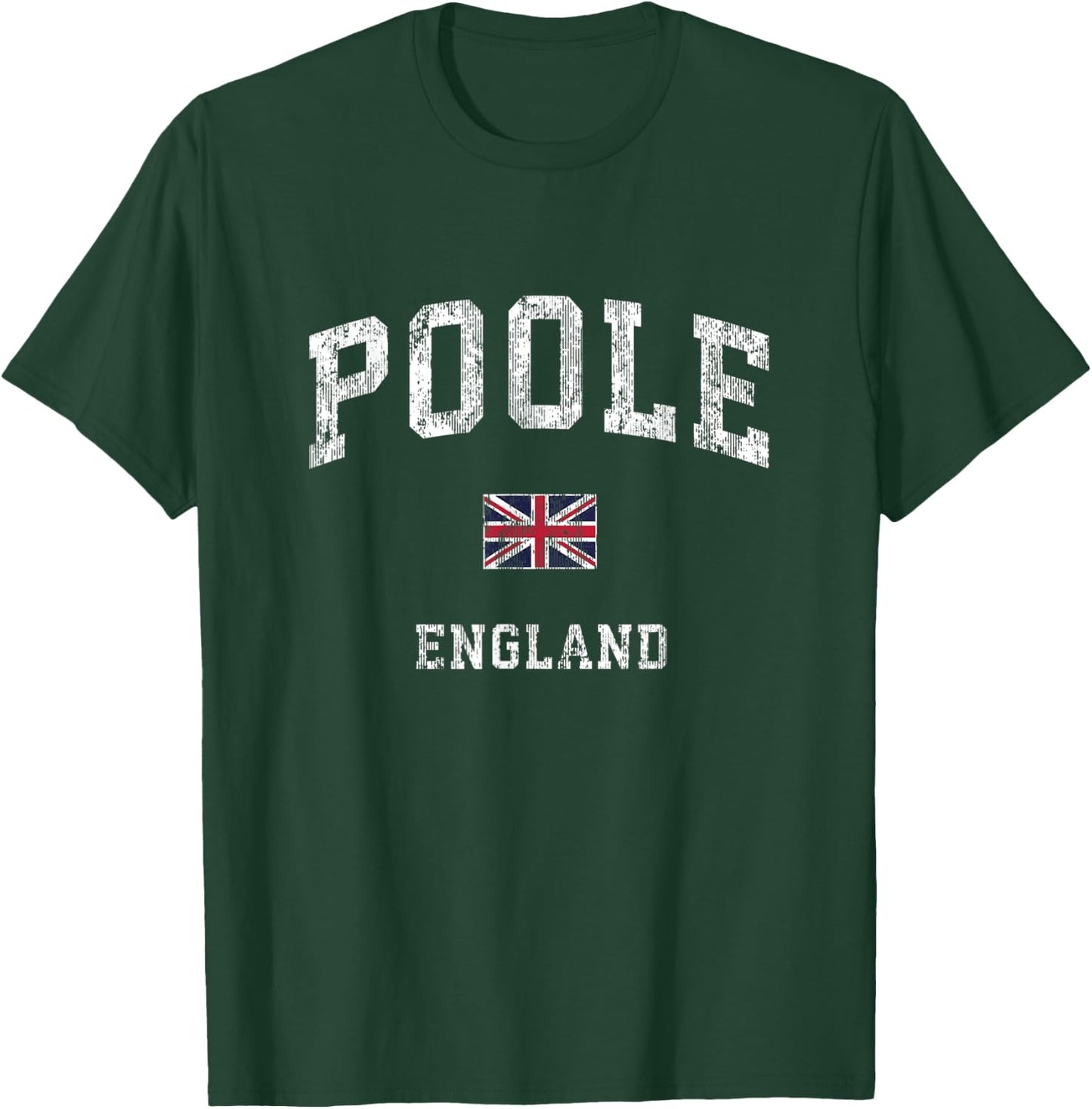Poole England Vintage Athletic Sports Design T-Shirt - T-Shirt | Forest