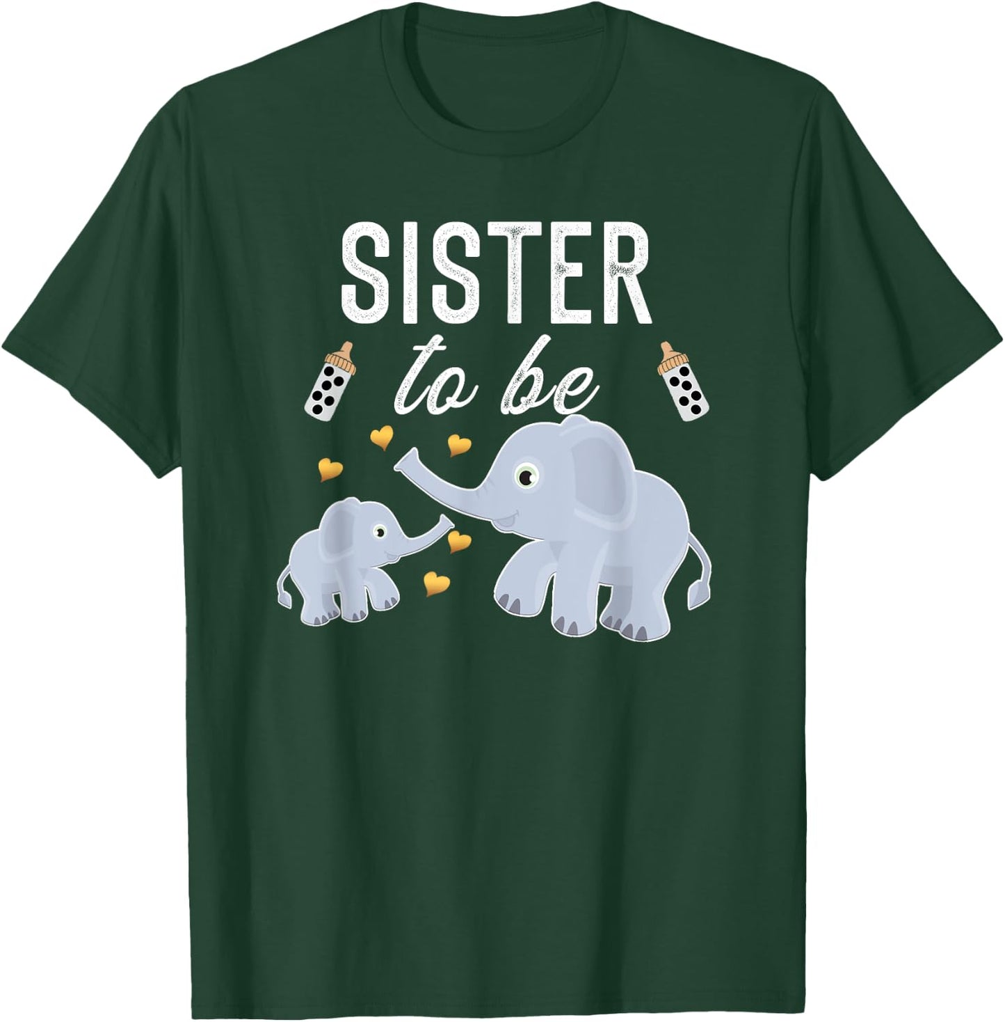 Sister To Be Elephant Baby Shower Sister Cute T-Shirt - T-Shirt | Forest