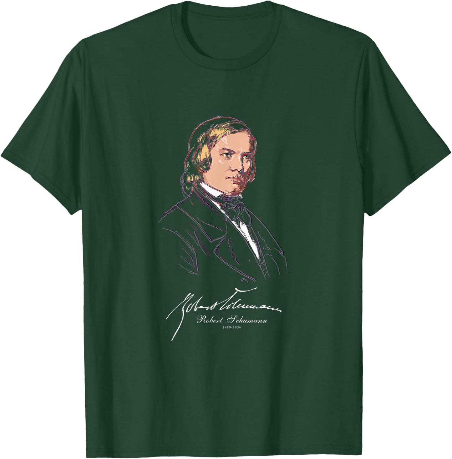 Robert Schumann-German Composer-Classical Music-Piano T-Shirt - T-Shirt | Forest