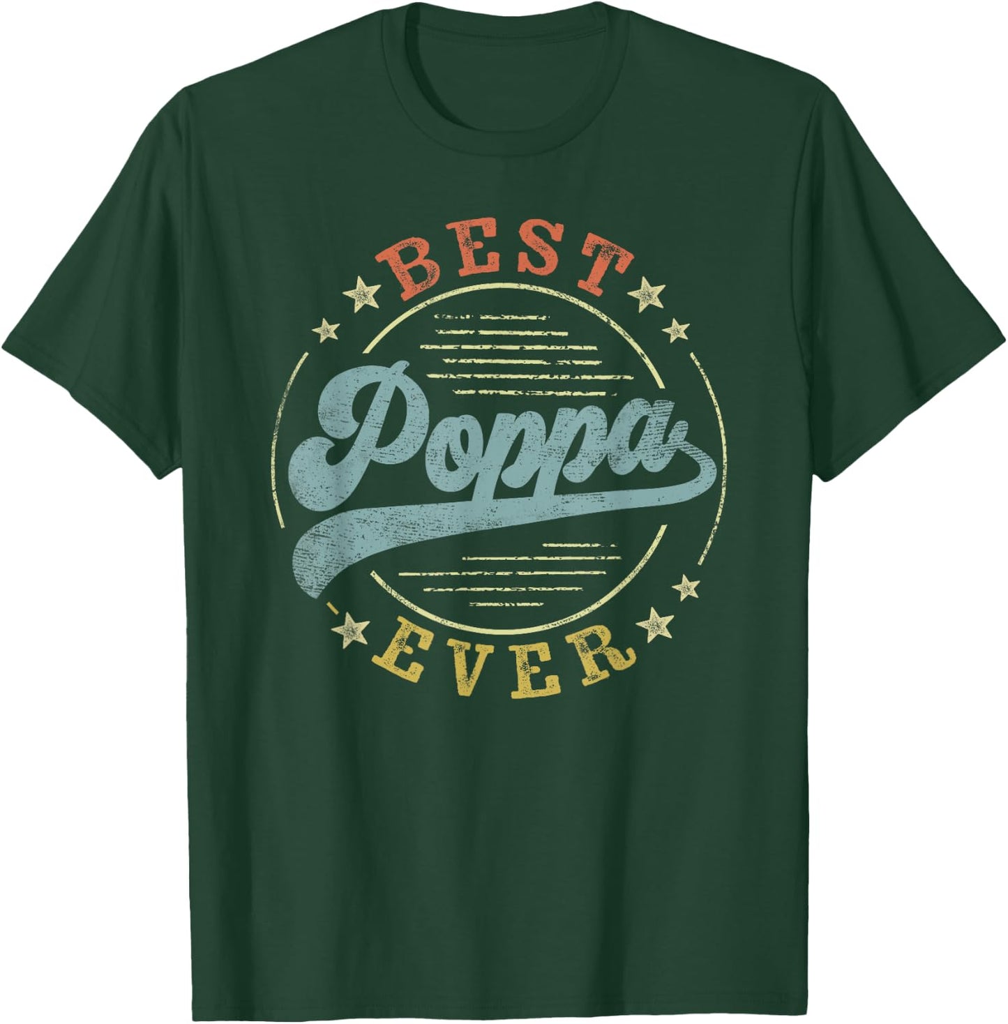 Best Poppa Ever Father's Day Poppa Gifts Vintage Emblem T-Shirt - T-Shirt | Forest