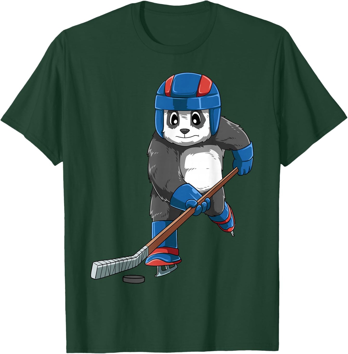 Panda Hockey Panda Playing Hockey Panda T-Shirt - T-Shirt | Forest