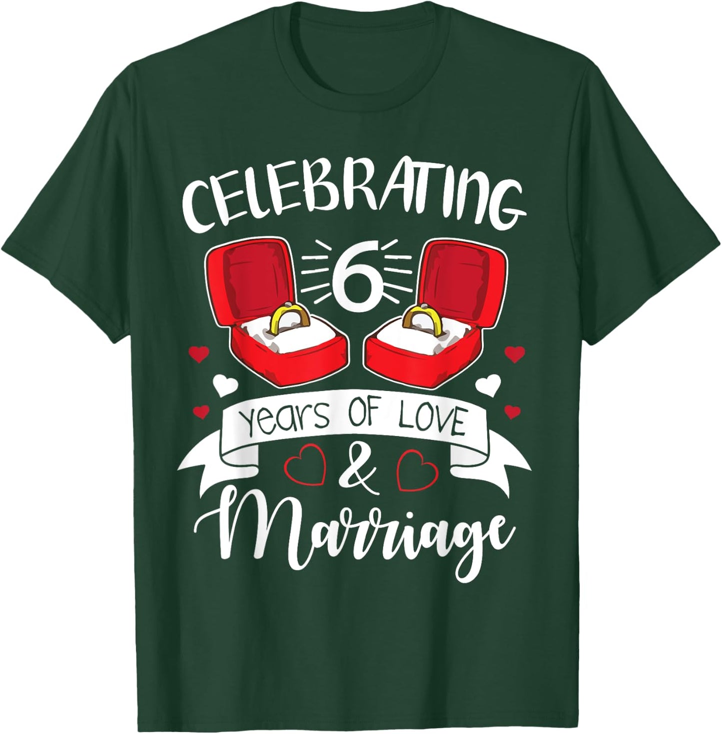 Celebrating 6 Years Of Love And Marriage Happy Husband Wife T-Shirt - T-Shirt | Forest
