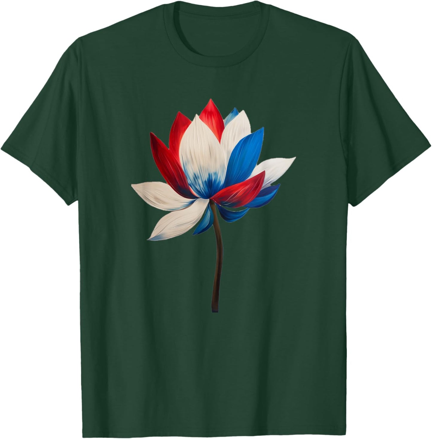 Red White Blue Lotus Symbol I'm With Her Kamala Watercolor T-Shirt - T-Shirt | Forest