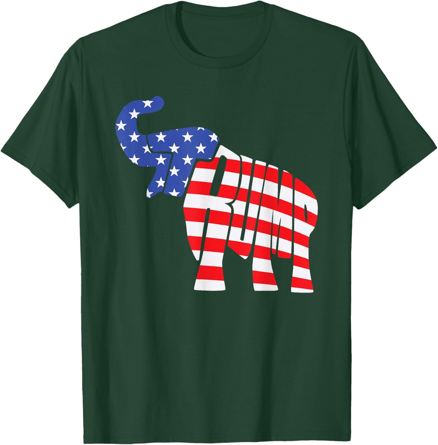 Cute Trump Gift | Proud American Flag Elephant Women T-Shirt - T-Shirt | Forest