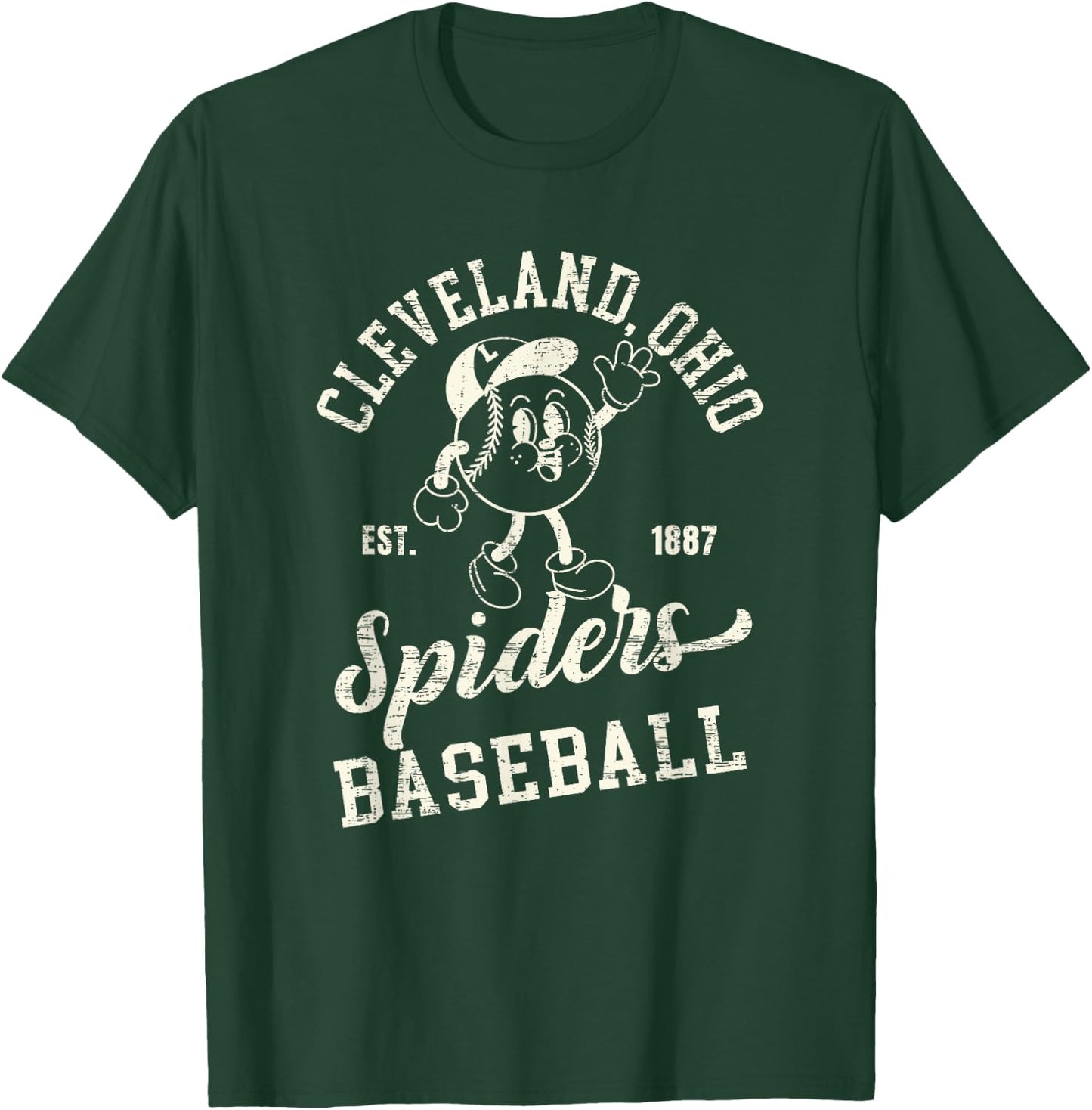 Vintage Cleveland Ohio Spiders Baseball T-Shirt - T-Shirt | Forest