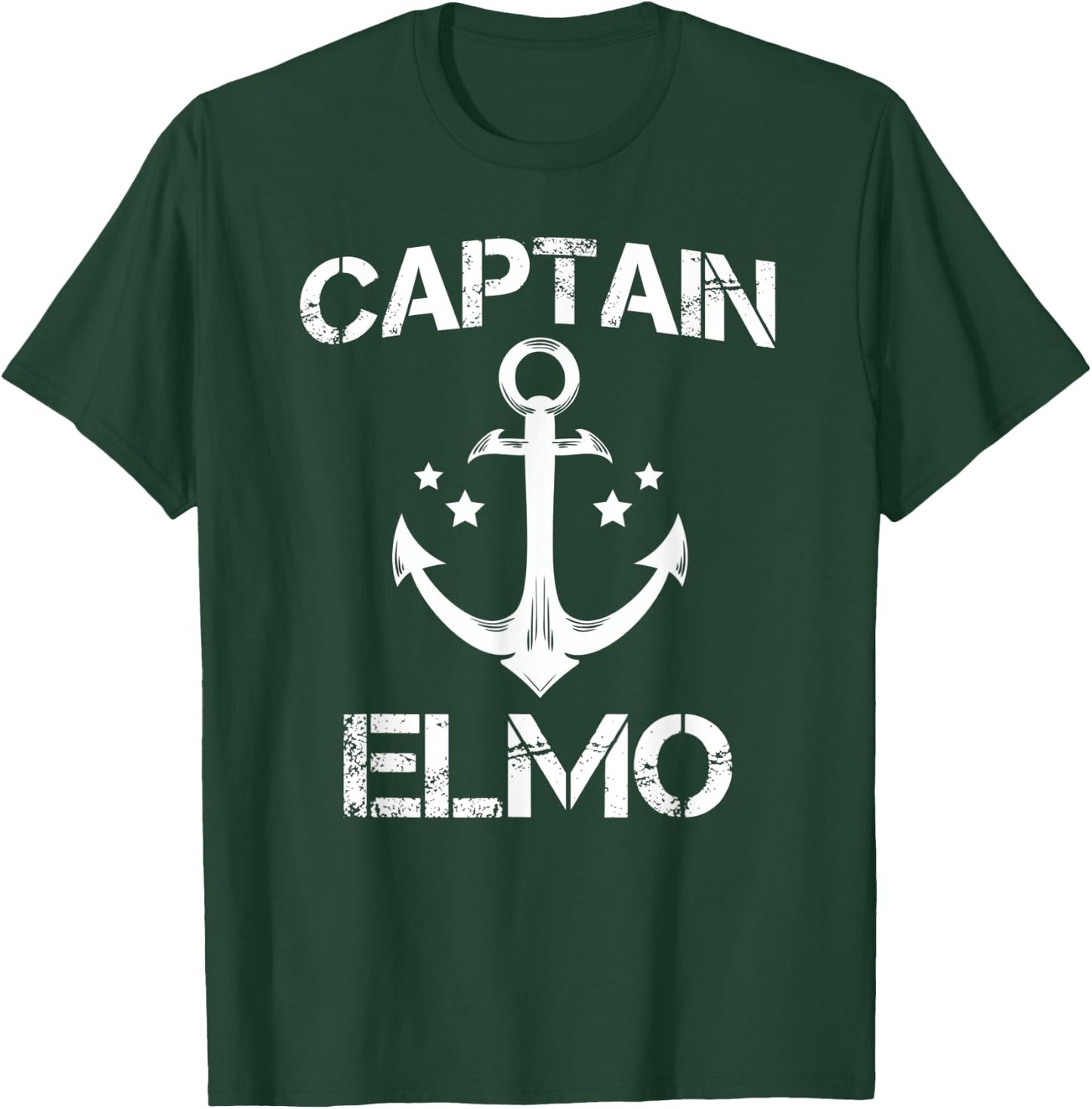 CAPTAIN ELMO Funny Birthday Personalized Name Boat Gift T-Shirt - T-Shirt | Forest