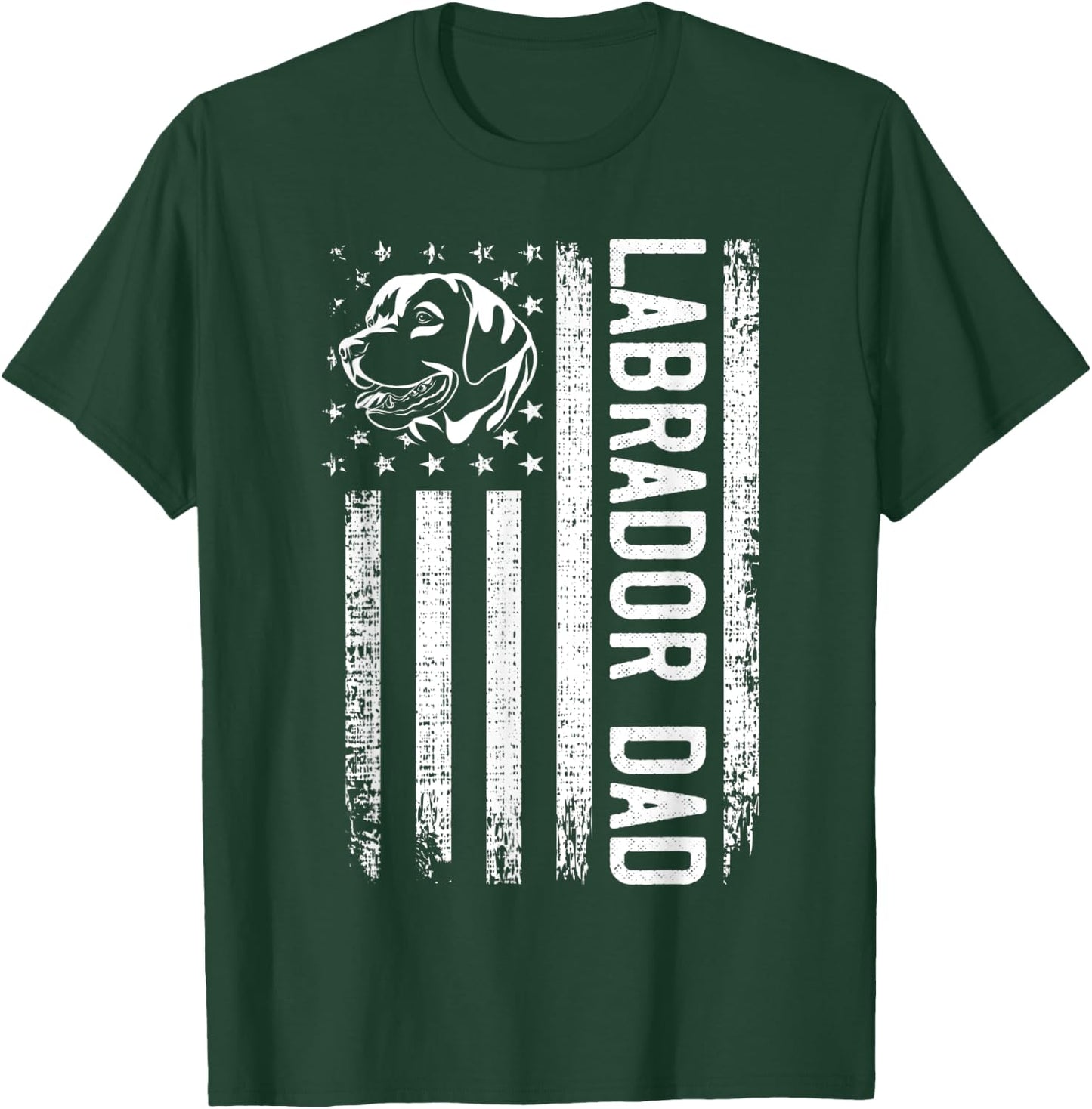Labrador Retriever Dad Shirt American Flag Lab Dog Dad Men T-Shirt - T-Shirt | Forest