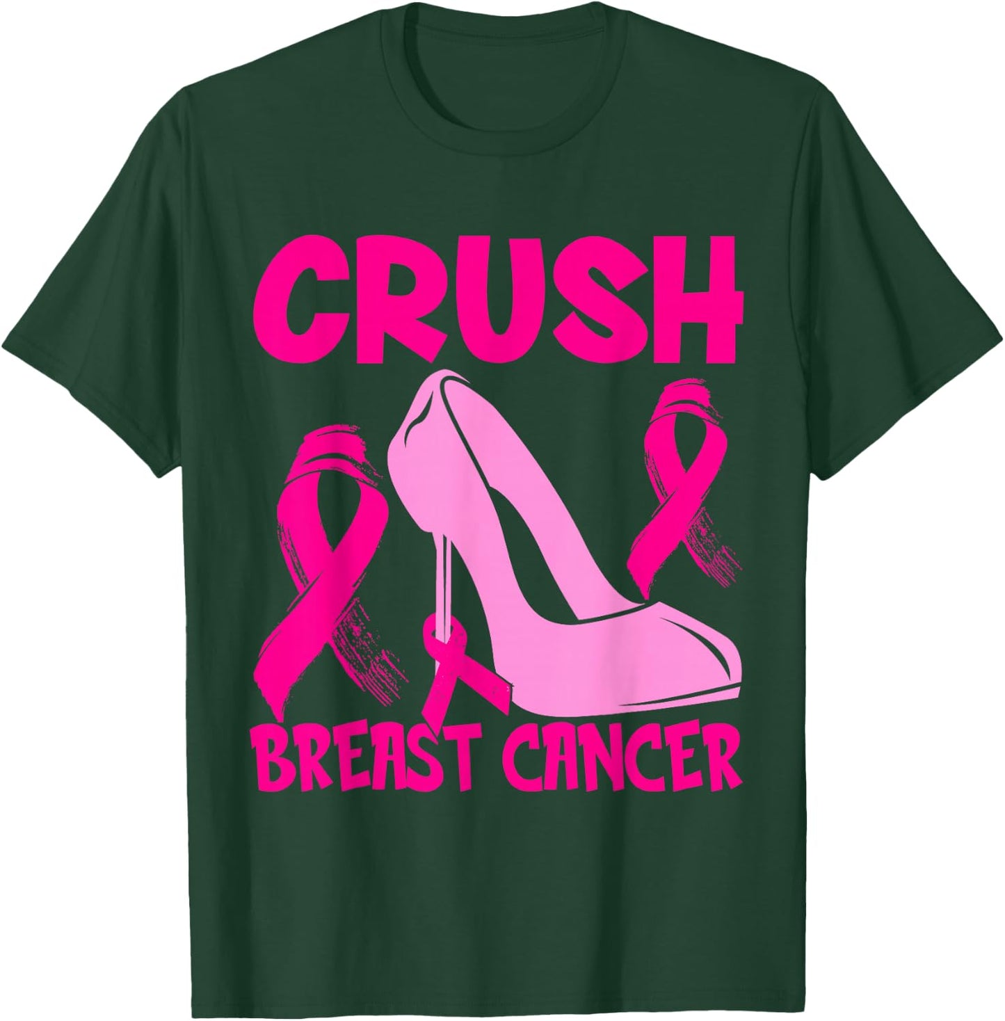 Crush Breast Cancer Awareness pink Men Boys Women T-Shirt - T-Shirt | Forest