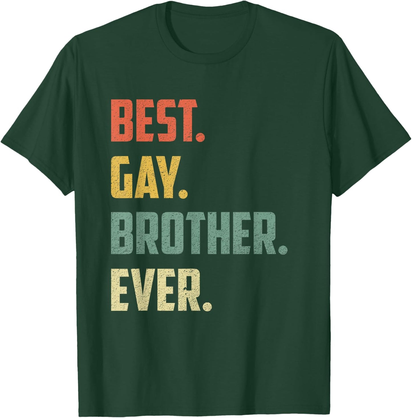 Retro Best Gay Brother Ever Shirt Cool Gay Gift T-Shirt - T-Shirt | Forest