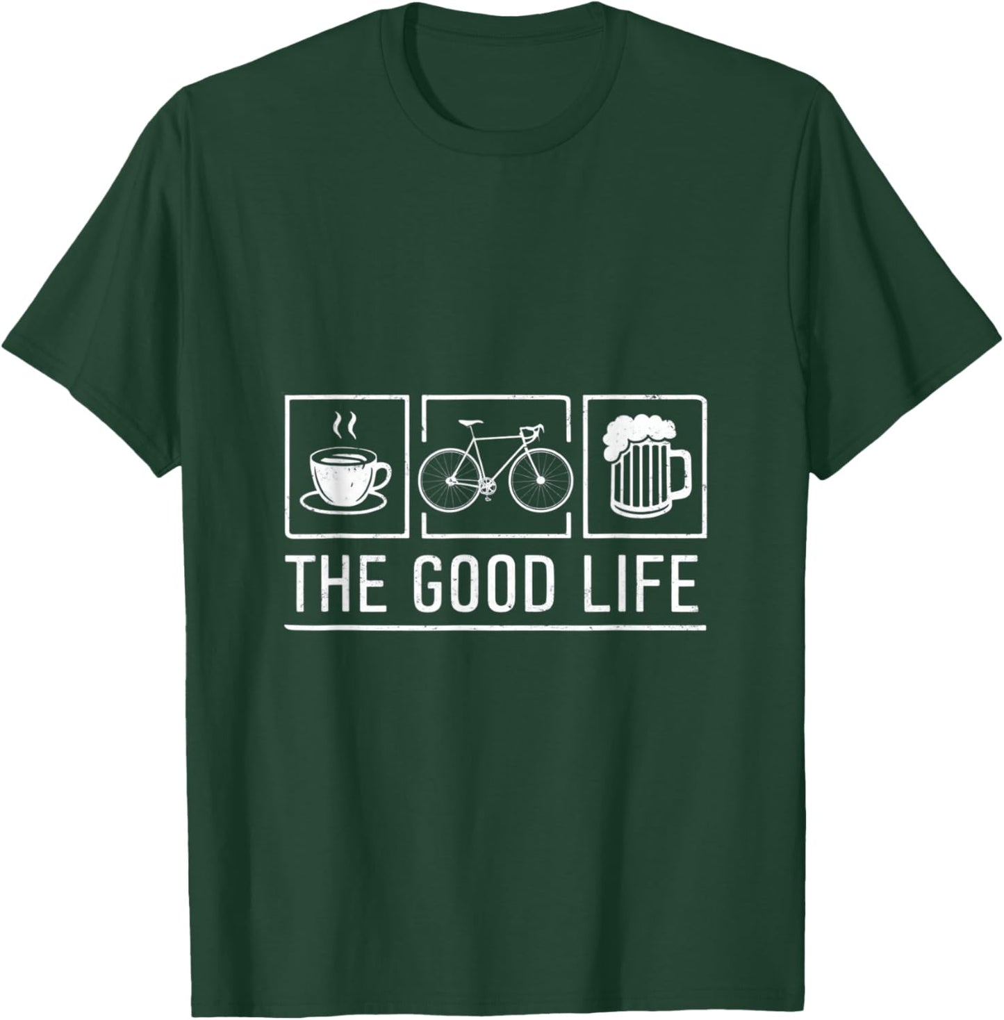 Funny Bicycle Beer Good Life Cycling T-Shirt - T-Shirt | Forest