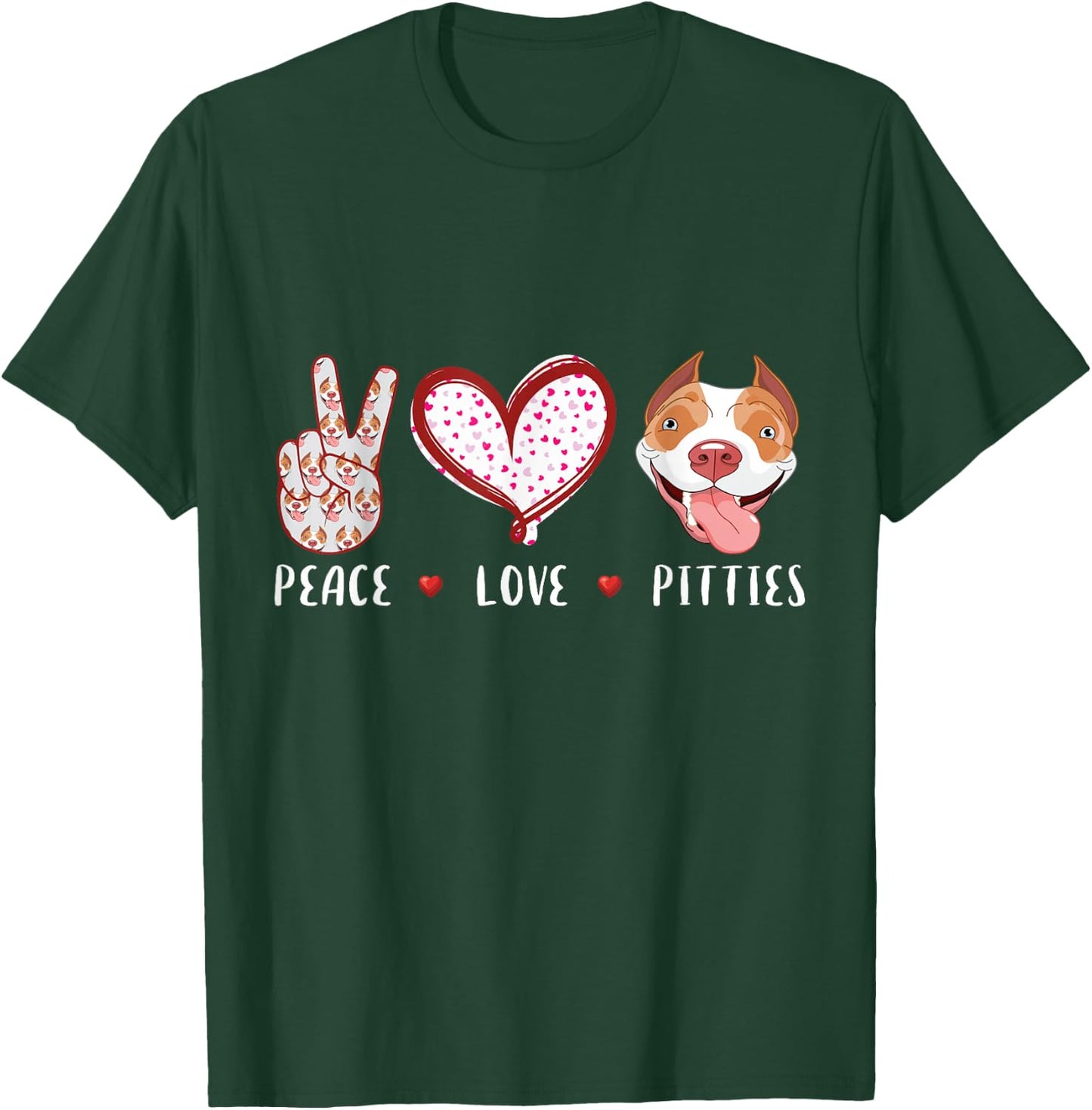 peace love pitties Pitbulls gift women kids pit bull T-Shirt - T-Shirt | Forest