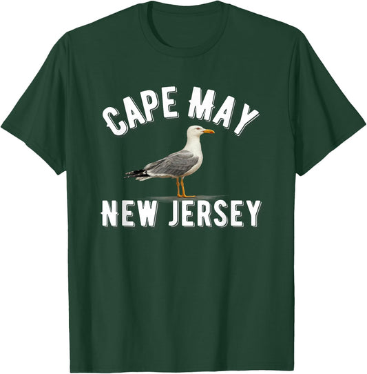 Cape May New Jersey Sea Gull Cute Beach Vacation T-Shirt - T-Shirt | Forest