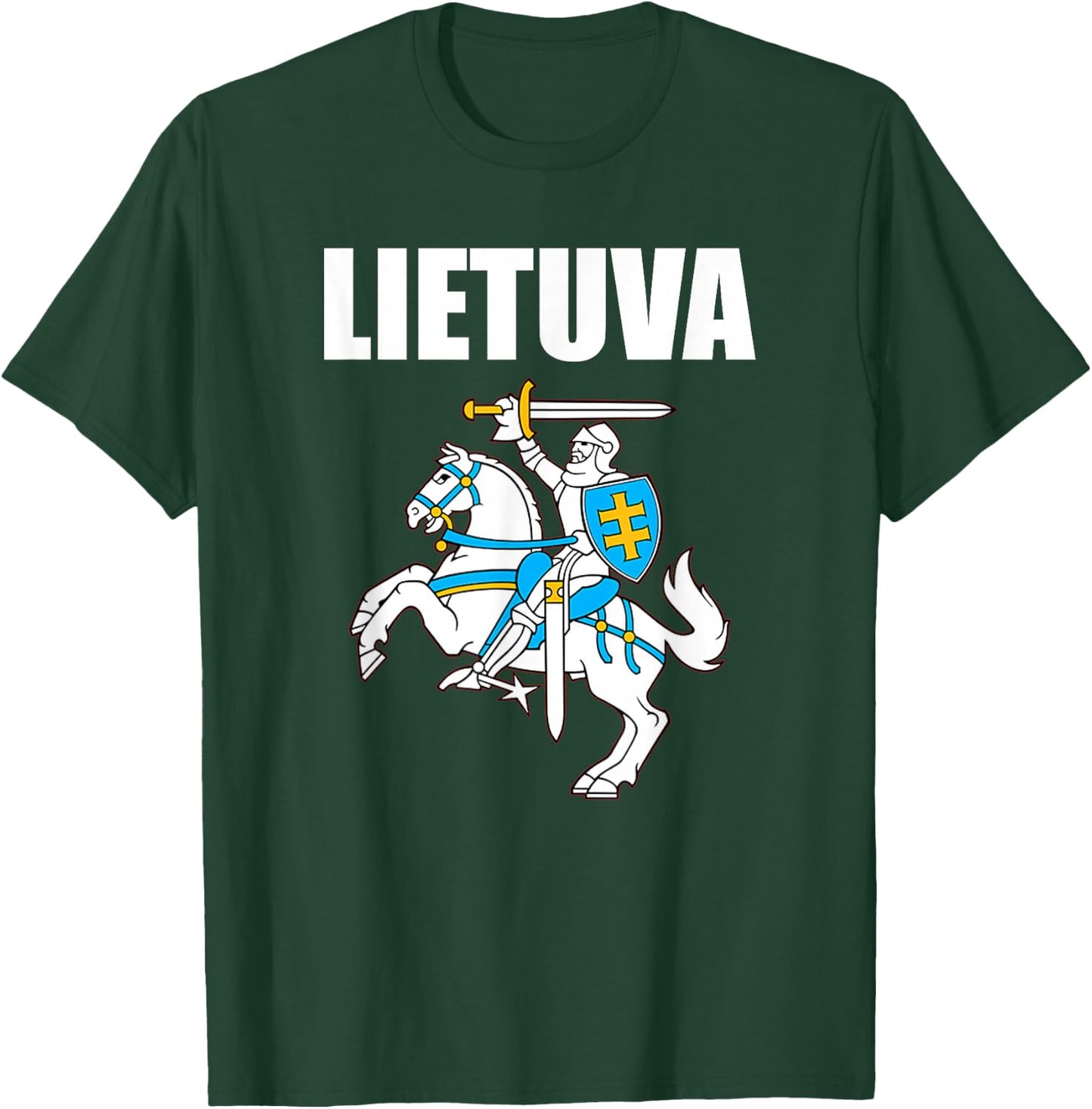 Lietuviai Apparel Lithuanian Knight Gifts Vytis Lietuvos Herbas -Adults Kids Red T-Shirt - T-Shirt | Forest