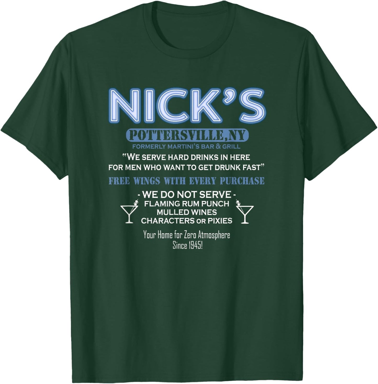 It's A Wonderful Life Nicks Bar George Bailey Clarence Gift T-Shirt - T-Shirt | Forest