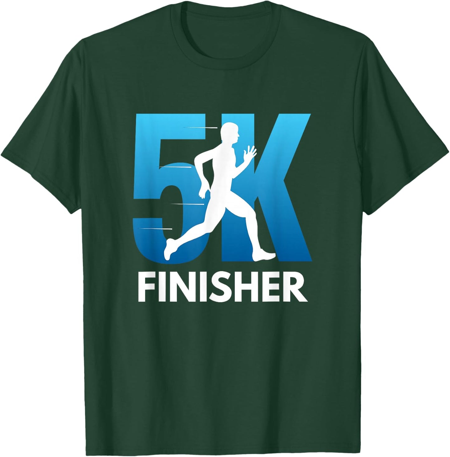 5K Finisher, With Silhouette Of 5K Runner T-Shirt - T-Shirt | Forest