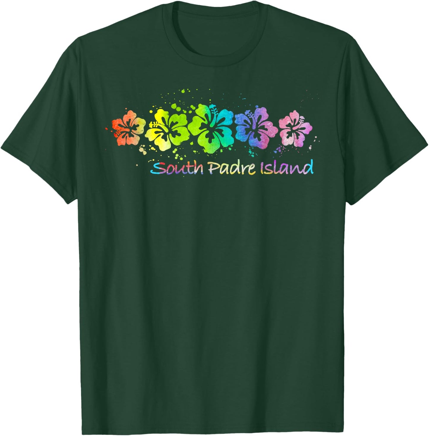 South Padre Island, TX Watercolor Beach & Surf T-Shirt - T-Shirt | Forest
