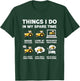Funny Tractors lover 6 Things I Do In My Spare Time Tractor T-Shirt - T-Shirt | Forest