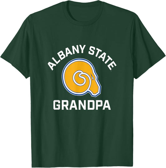 Albany State University Golden Rams Arched Grandpa T-Shirt - T-Shirt | Forest