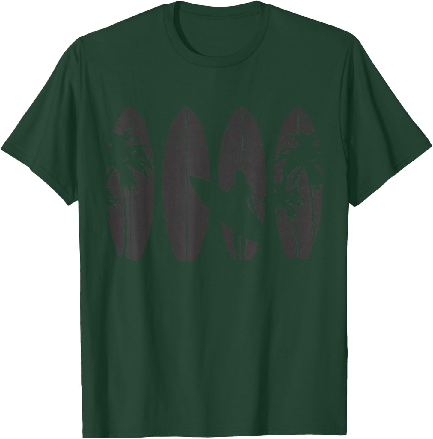 Surfer Gift Vintage Surfing Surf Board Beach T-Shirt - T-Shirt | Forest