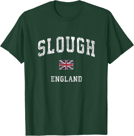 Slough England Vintage Athletic Sports Design T-Shirt - T-Shirt | Forest