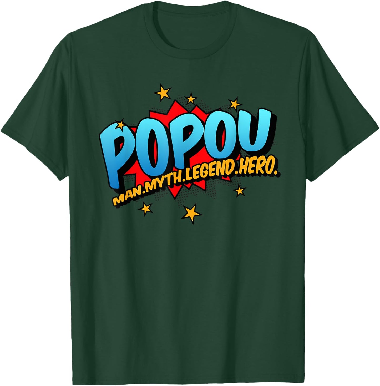 Popou Grandpa Man Myth Legend Hero Pop Art Comic Book T-Shirt - T-Shirt | Forest