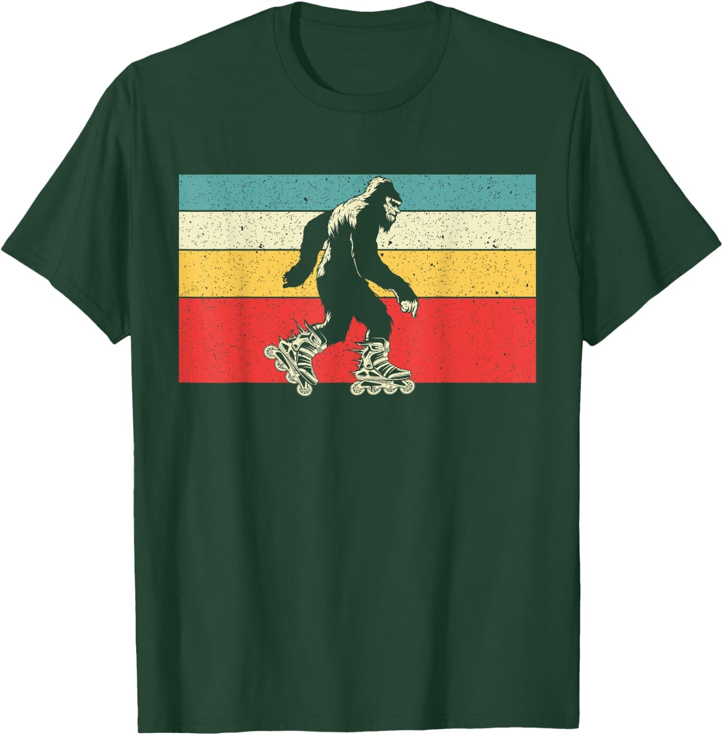 Bigfoot Roller Skater Skating Rollerblades Yeti Sasquatch T-Shirt - T-Shirt | Forest