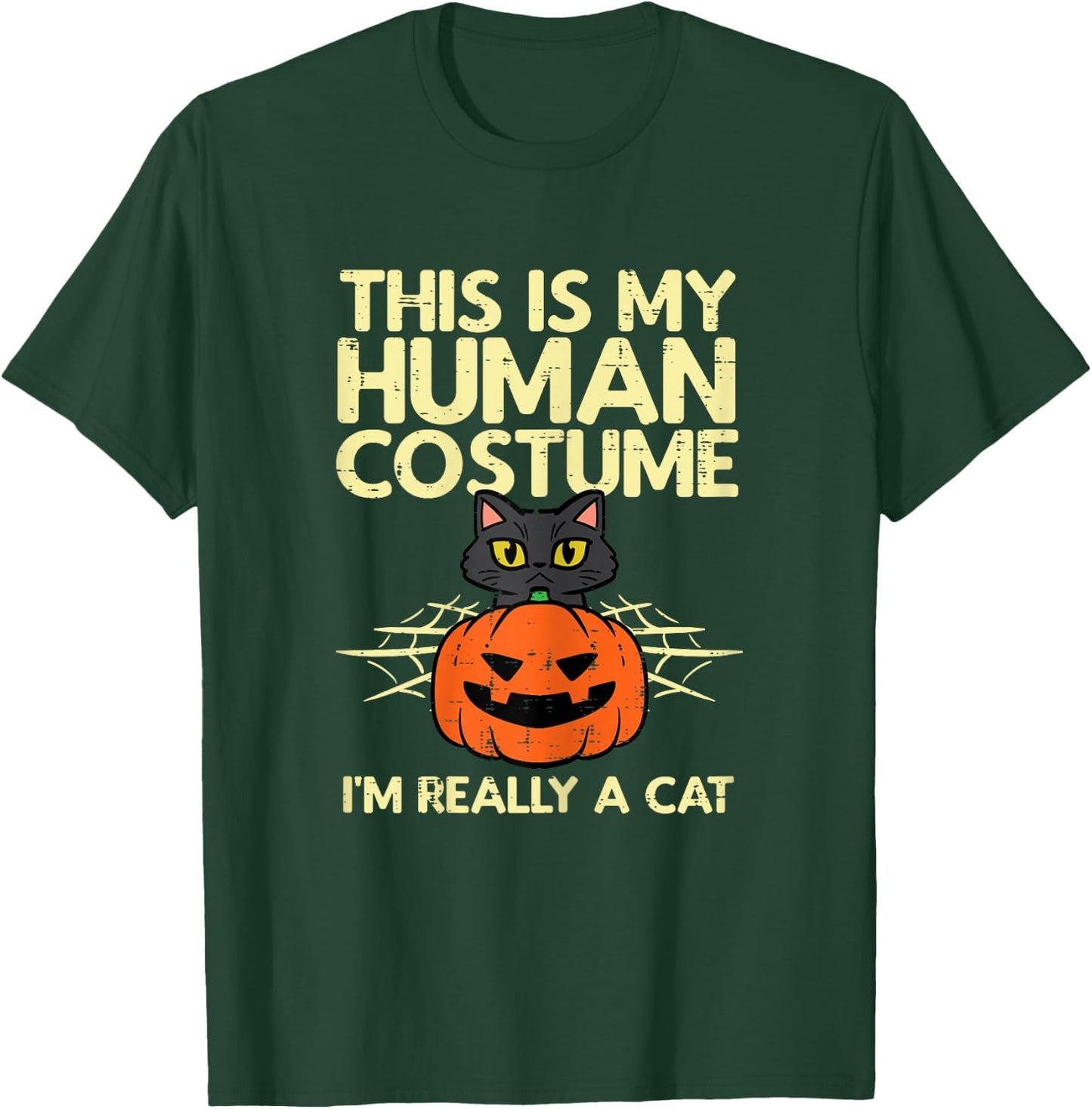 Halloween My Human Costume Im A Cat Costume Women Girls Kids T-Shirt - T-Shirt | Forest